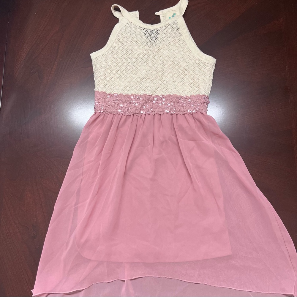 Lily Bleu Pink and Cream Casual Kids Dress